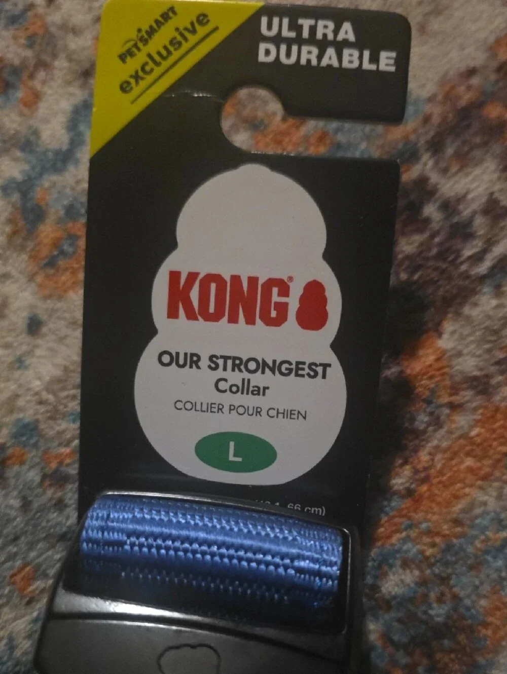 Kong Blue Nylon Dog Collar with Black Buckle LARGE NWT